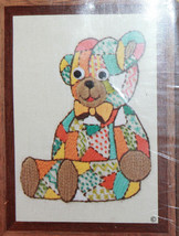 Sunset Jiffy Stitchery Calico Bear Needlepoint Kit 5x7 415CN Barbara Lenker - $18.80