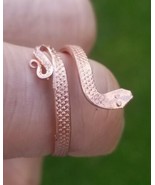 Copper snake ring handmade cobra fashion adjustable hippy boho hindu rin... - $7.74