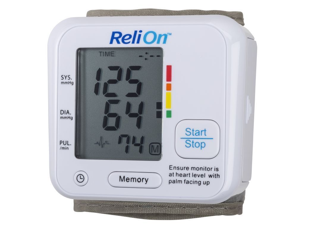 ReliOn BP200W Wrist Blood Pressure Monitor Auto Inflation Universal