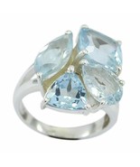 Jaipur 925 Sterling Silver Delicate Genuine Blue Ring, Blue Topaz Blue S... - $49.49