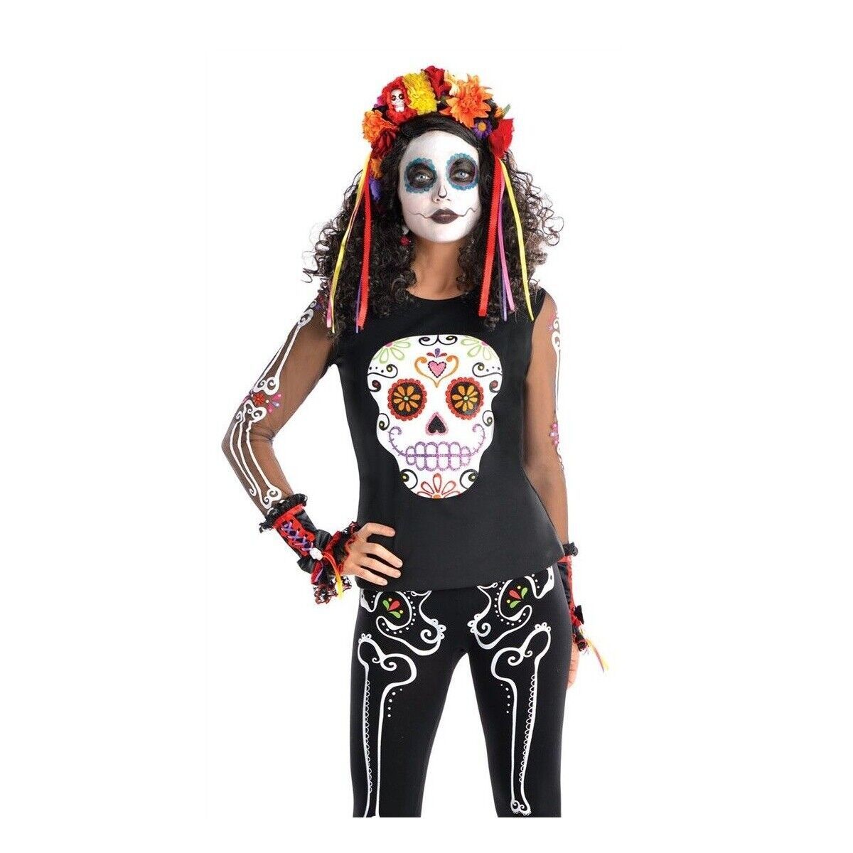 Day of The Dead Flower Headband Dia de Los Muertos Sugar Skull Costume Halloween