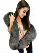 Blue Frost Fox Fur Stole 78' Saga Furs Big Collar Natural Colors Boa King Size image 1