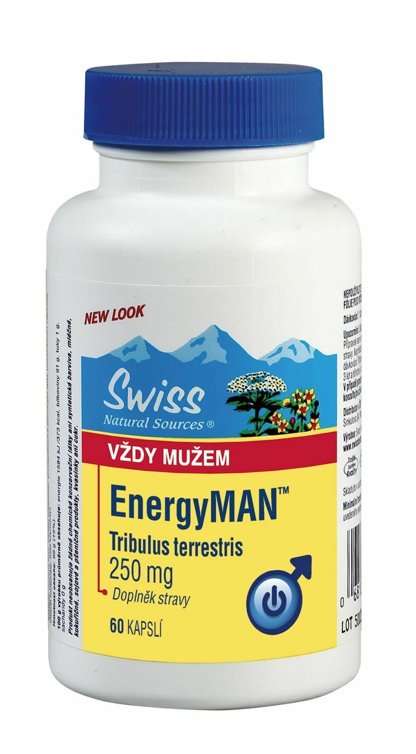 Genuine Swiss Natural Energy Men 250 mg Libido Herb Extract potency BIO 60 caps - $32.50