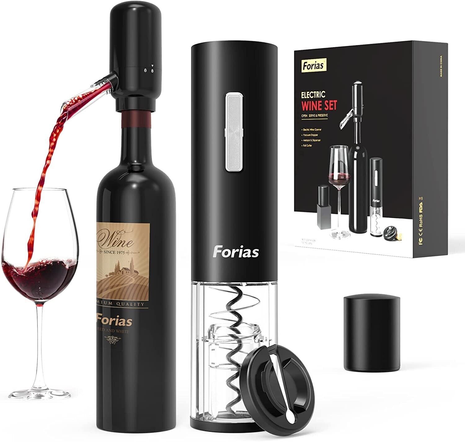 Electric Wine Opener Wine Aerator Pourer 4 in 1 Set Rechargeable Wine Opener Set