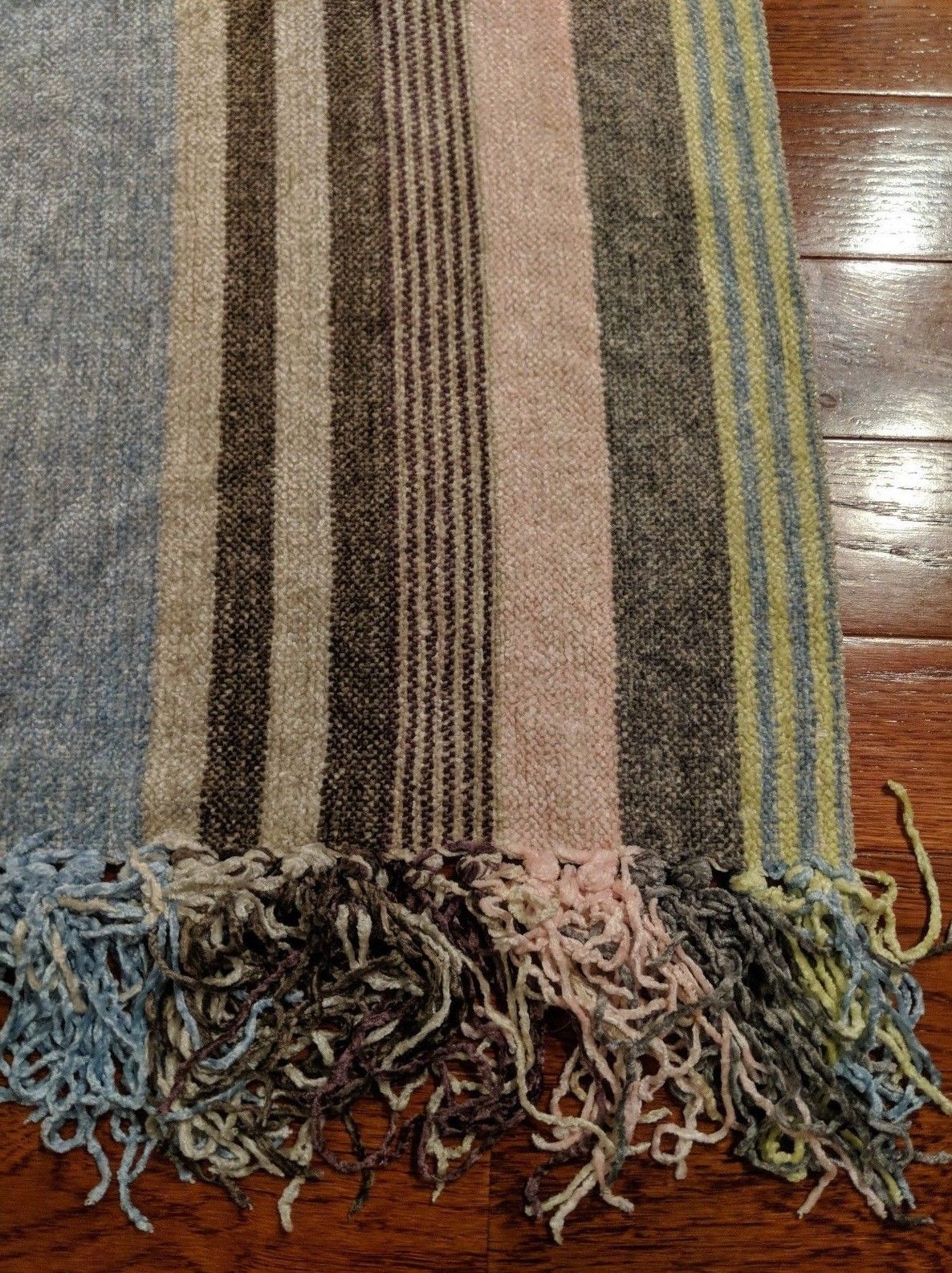 Textillery Weavers Rose Handwoven Rayon Silk Chenille Throw Blanket