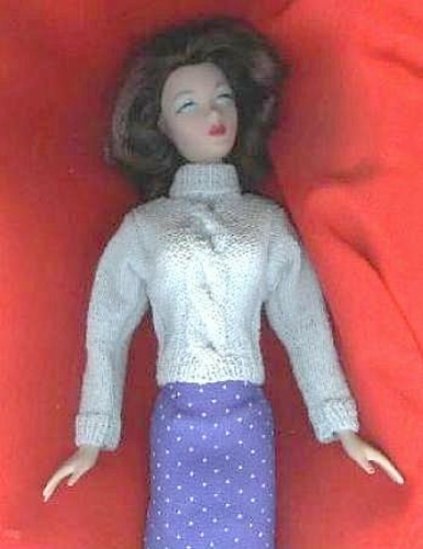 Primary image for CABLE Sweater for Gene Doll. Knitting Pattern by Edith Molina. PDF Download