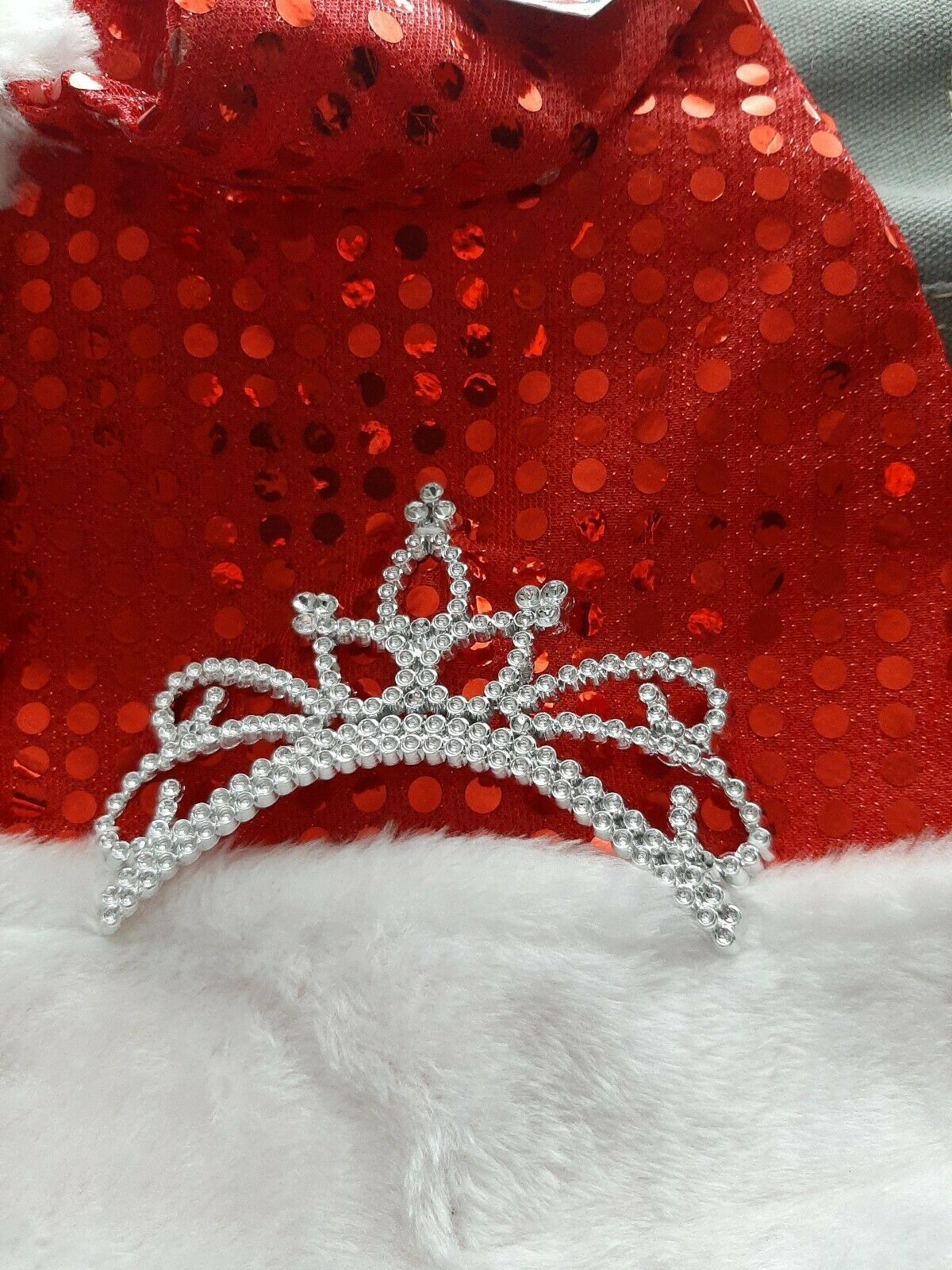 Nwt Red Princess Santa Hat - With Tiara 