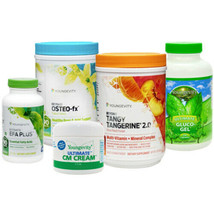 Youngevity Healthy Body Bone and Joint Pak 2.0 Powder Calcium Gluco-Gel CM Cream - $202.95