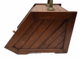 Vintage Antique Oak Wood Box Lid Scuttle Ash Coal Fireplace Liner Hearth Storage image 5