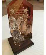 Dacra Glass &quot;Guardian Angel&quot; Saying on Glass Frame 7&quot; Wood Stand - $9.89