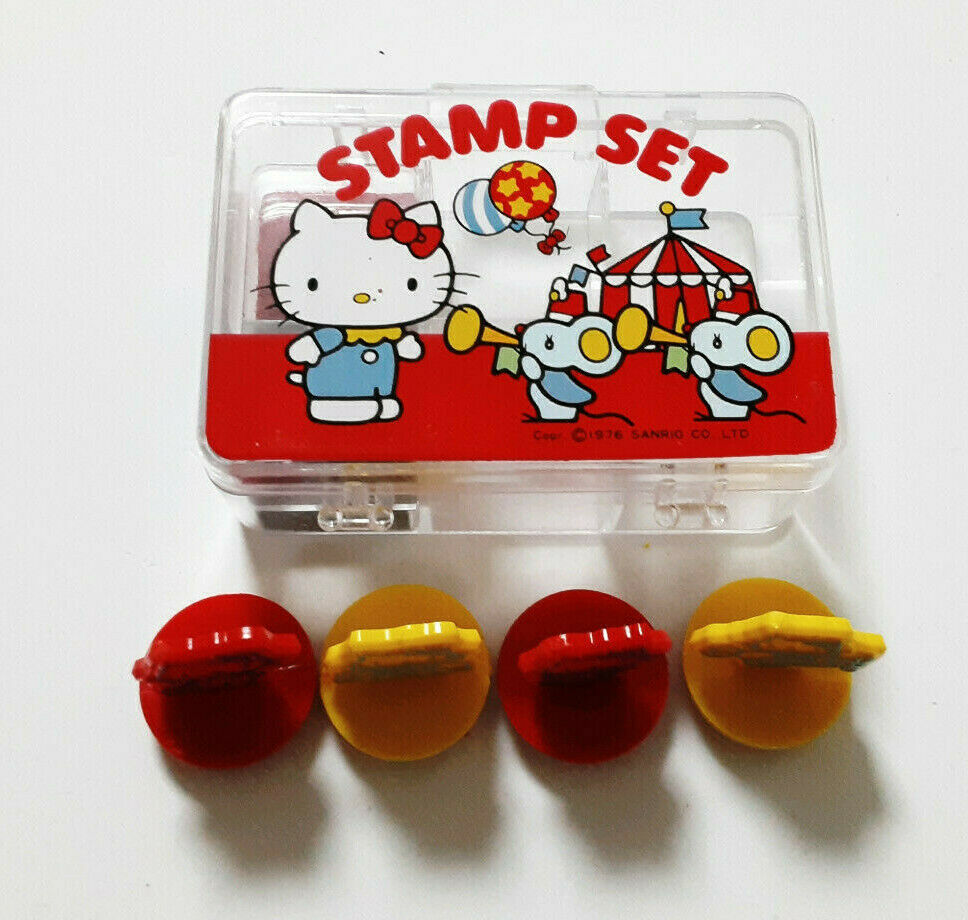 Hello Kitty Stamp set 1976s Vintage Old SANRIO Cute Rare rubbing on the