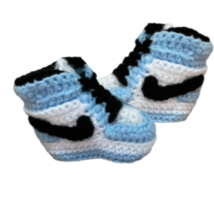 13. Air J 1  High 'Uni Blue' Baby Crochet Shoes