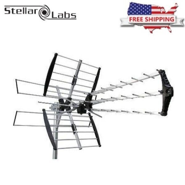 Stellar Labs Amplifier VHF/UHF/HDTV 60 Mile Fringe Yagi TV Outdoor