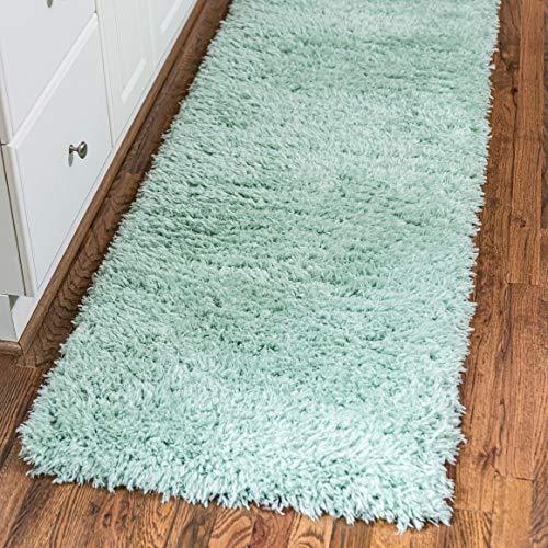 Rugs.com Infinity Collection Solid Shag Area Rug  6 Ft Runner Cyan Shag Rug Per - $69.00