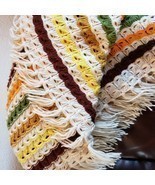 Vintage Retro Handmade Crochet Afghan Throw Blanket Fall Colors  70&quot;x60&quot;... - £87.99 GBP