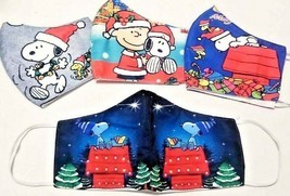 3 x FILTER POCKET Peanuts SNOOPY Charlie B Christmas Adult FACE COVER MA... - $14.75