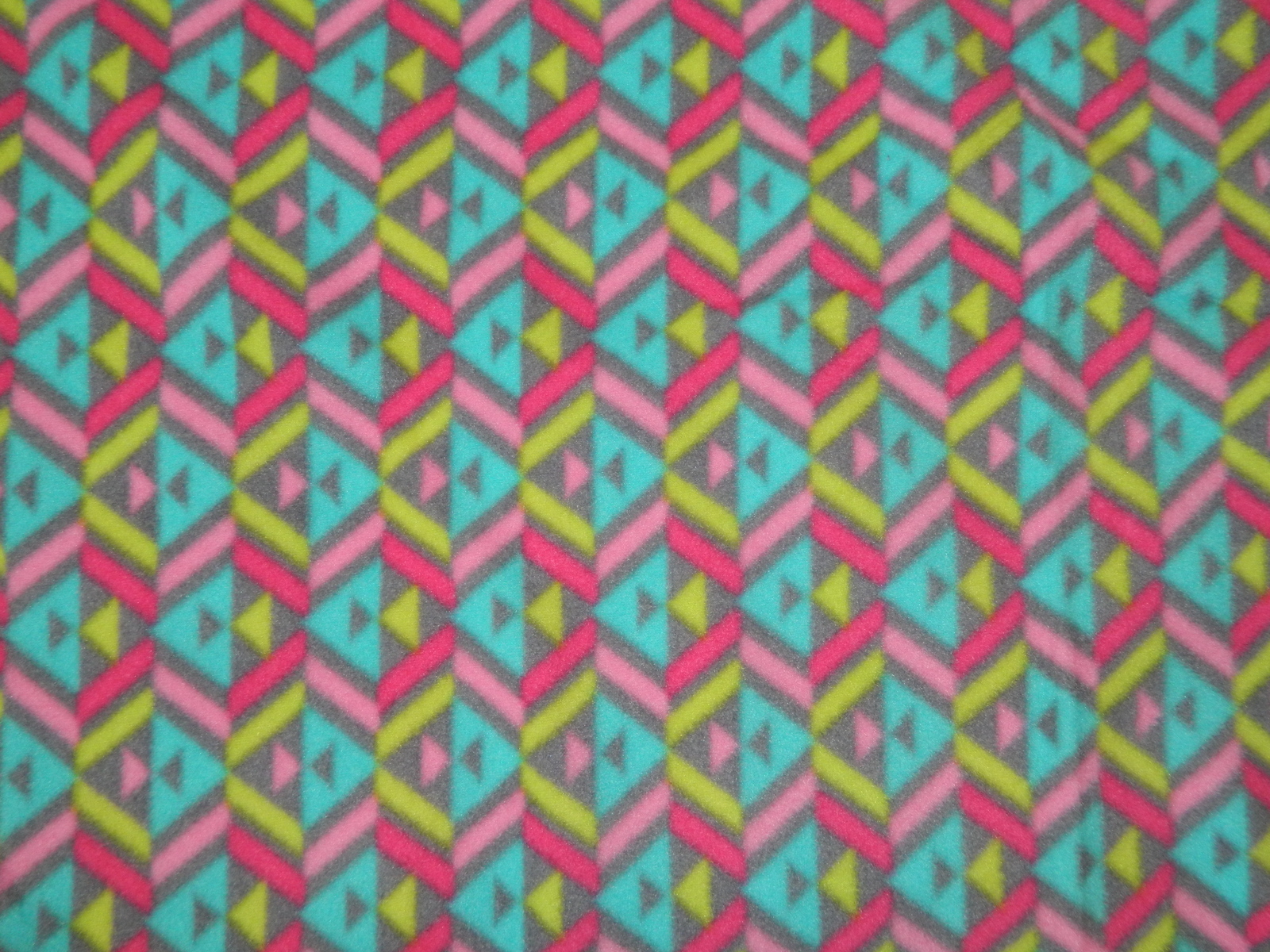 NWT Southwest Pink Teal Aztec AntiPill NoSew Fleece Blanket Large 55" x 67" Afghans & Throw