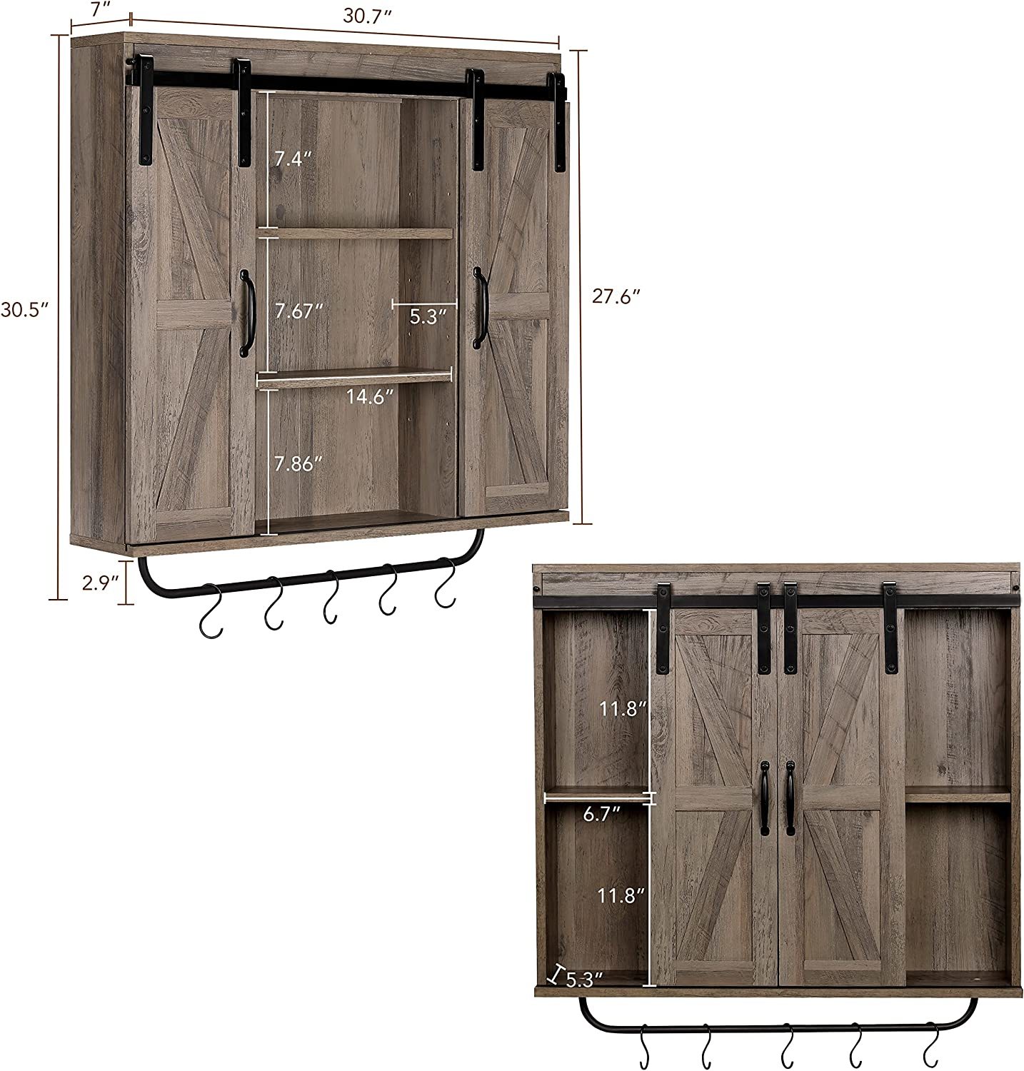 Rustown Rustic Wood Wall Storage and similar items