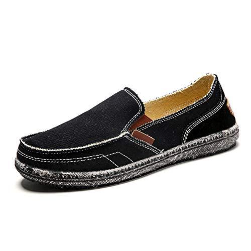 Men's Casual Canvas Shoes Slip-on Vintage Cloth Sneakers Wide Width ...