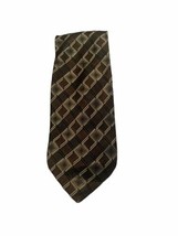 Pierre Cardin Grey Brown Square Pattern Tie 100% Silk - $11.99