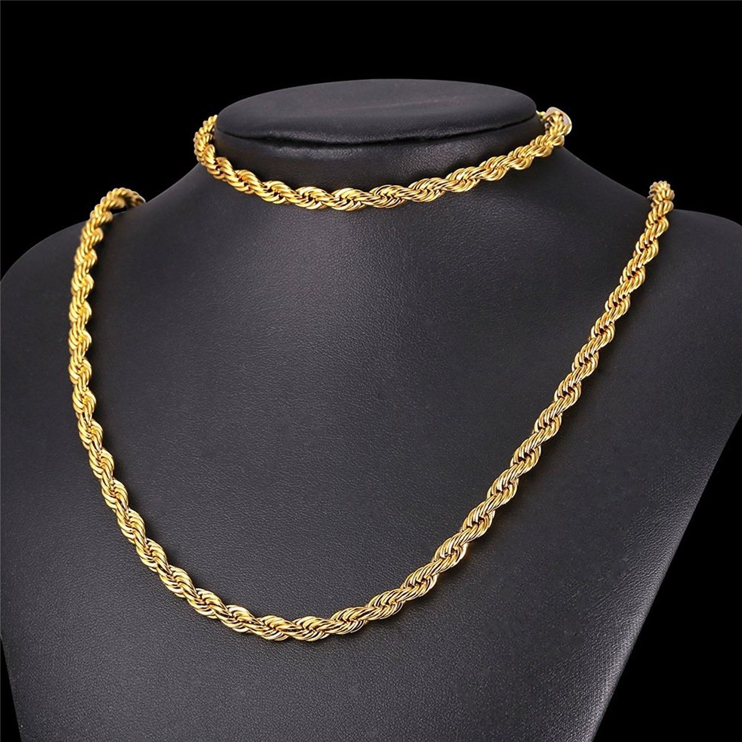 U7 Rope Chain 6mm Wide 18K Gold Plated and 50 similar items