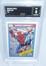 1990 Impel Marvel Super Heroes Spider-Man Card #29 GMA Graded Mint 9 - $59.39