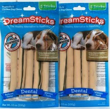 2 Packs DreamSticks 3.5oz Dental No Rawhide Vegetable & Chicken 5 Ct Chew Sticks