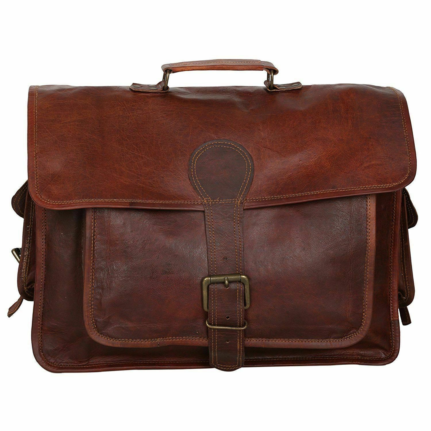 Handmade_World Vintage Brown Leather Messenger Bag Men Best Laptop Bag For Men - Backpacks, Bags ...