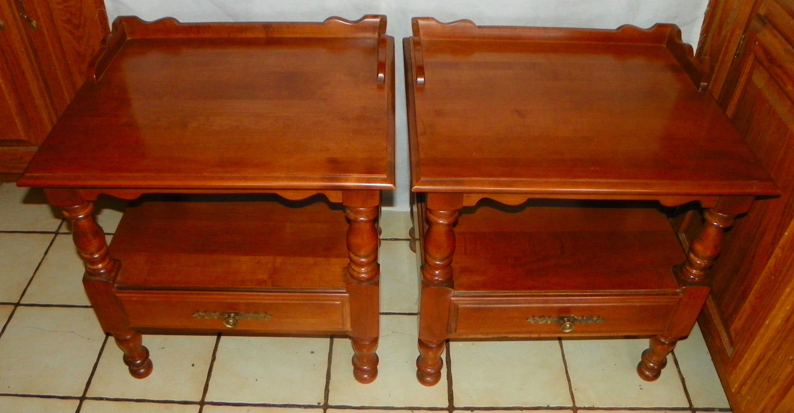 Pair Of Maple End Tables Side By And 50 Similar Items 57 Pair Of Maple End Tables Side By Tell City