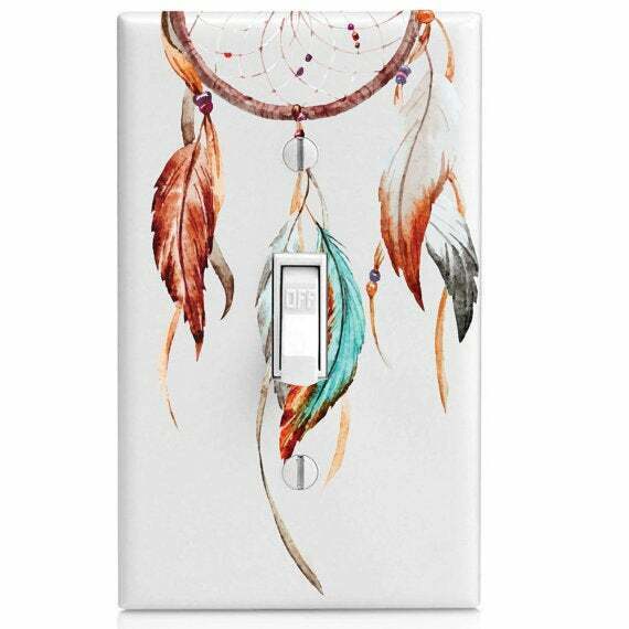 Watercolor Dream Catcher Light Switch Cover, Outlet, Decor, Night Light, Knob