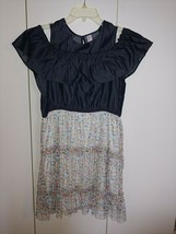 Justice Girl's Cute OFF-SHOULDER Dress W/SHEER Tiered SKIRT-18 PLUS-WORN Once - $11.99