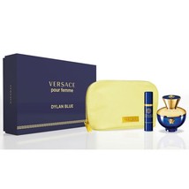 Versace Pour Femme Dylan Blue Perfume 3.4 Oz Eau De Parfum Spray 3 Pcs Gift Set image 2