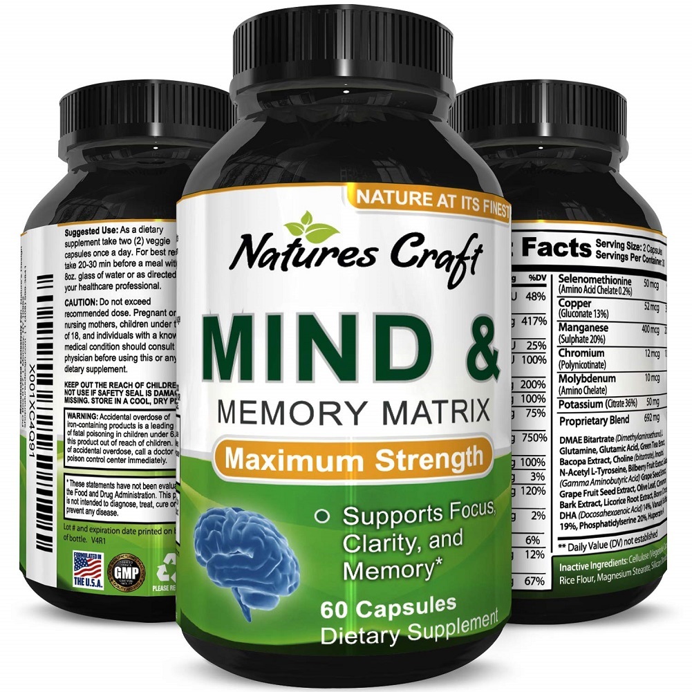 Mind and Memory Enhancement Supplement, Improve Focus Clarity Mental