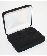 Lot of 5 Black Felt COIN DISPLAY GIFT METAL BOX holds 2-IKE or Silver Ea... - $34.55