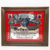 Vintage Budweiser Mirror Framed Pub Sign Anheuser-Busch Man Cave Bar Decor 1970s - $99.99