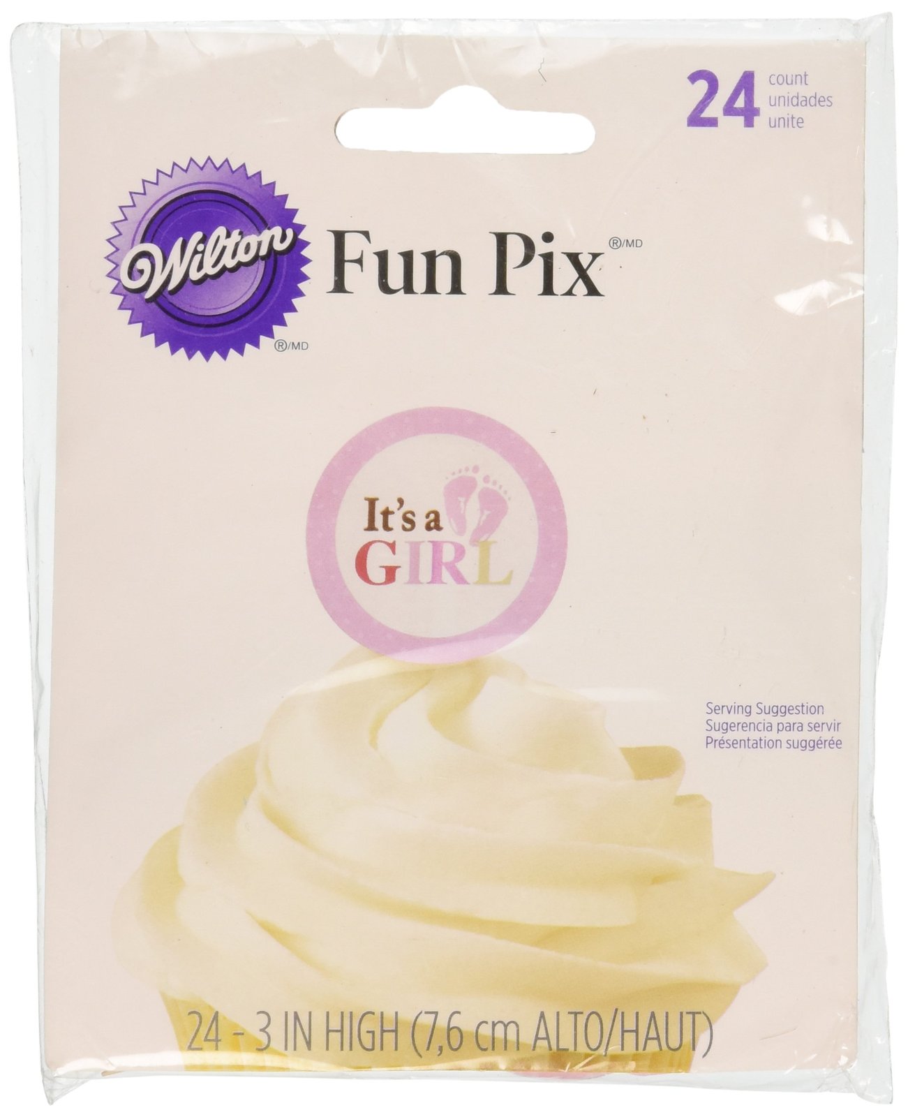 Primary image for Wilton Shower Cupcake Picks, Baby, Girl, 24-Pack, Multicolored