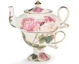 Elegant Romantic Rose Victorian Porcelain Teapot And Teacup Duo, Beautiful Gift