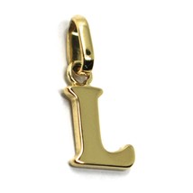 SOLID 18K YELLOW GOLD PENDANT MINI INITIAL LETTER L, 1 CM, 0.4 INCHES image 1