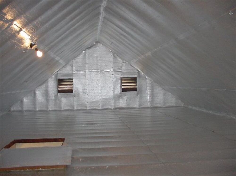 1000 sqft NASA Tech 1/8 Perf Reflective Foam Core Attic House