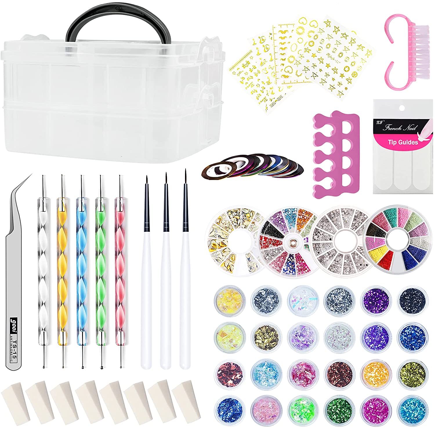 69 PCS DIY Nail Art Tools Decoration Manicure Kit W/Gift Box
