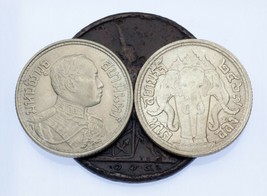 1895-1925 Thailand Coin Lot of 2 ATT, 1/4 Baht (VF to Unc. Condition) - $48.48