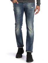 John Varvatos Star USA Men&#39;s Bowery Slim Straight Jeans Distressed Blue ... - $99.12