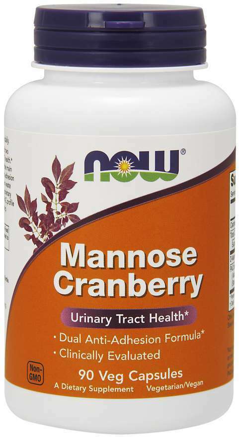 NOW Foods D-Mannose 900mg Cranberry 90 Caps UT Urinary Tract 900mg/500mg