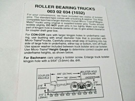 Micro-Trains Stock # 00302034 (1032) Roller Bearing Trucks Long Extension (N) image 2