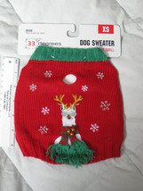 33 Degrees Llama ugly Christmas red Holiday Dog cat Pet Sweater XS - NWT - $9.89