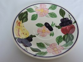 Blue Ridge Pottery Mary Saucer Plate Pear Apple Plums Pink Flowers - $9.00