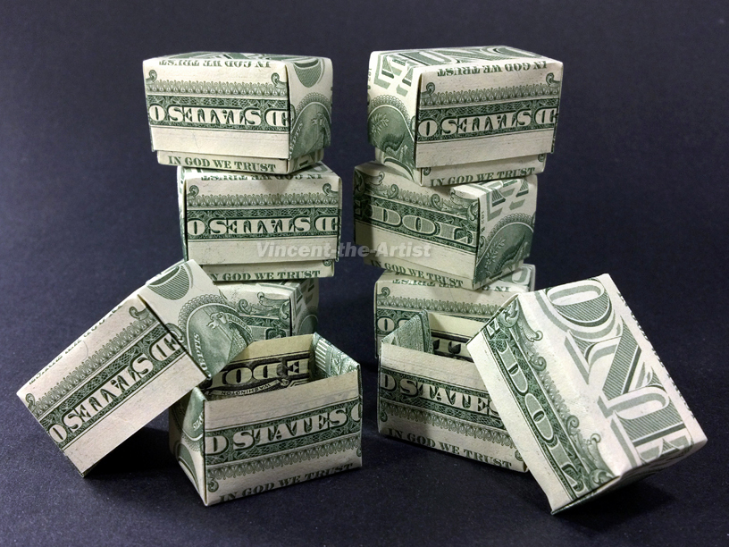 GIFT BOX Money Origami Art Dollar Bill Cash Sculptors Bank Note