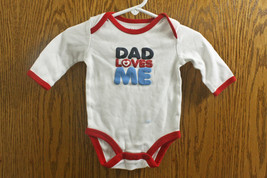 Just One Year by Carter&#39;s Dad Loves Me White Long Sleeve One-Piece - 0-3... - $8.99