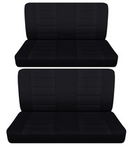 Front and Rear bench car seat covers fits 1964 Chevy Impala 4 door sedan black - $130.54