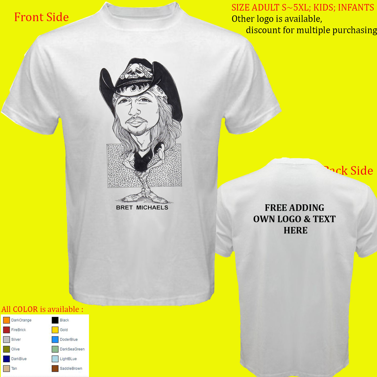 bret michaels tee shirts